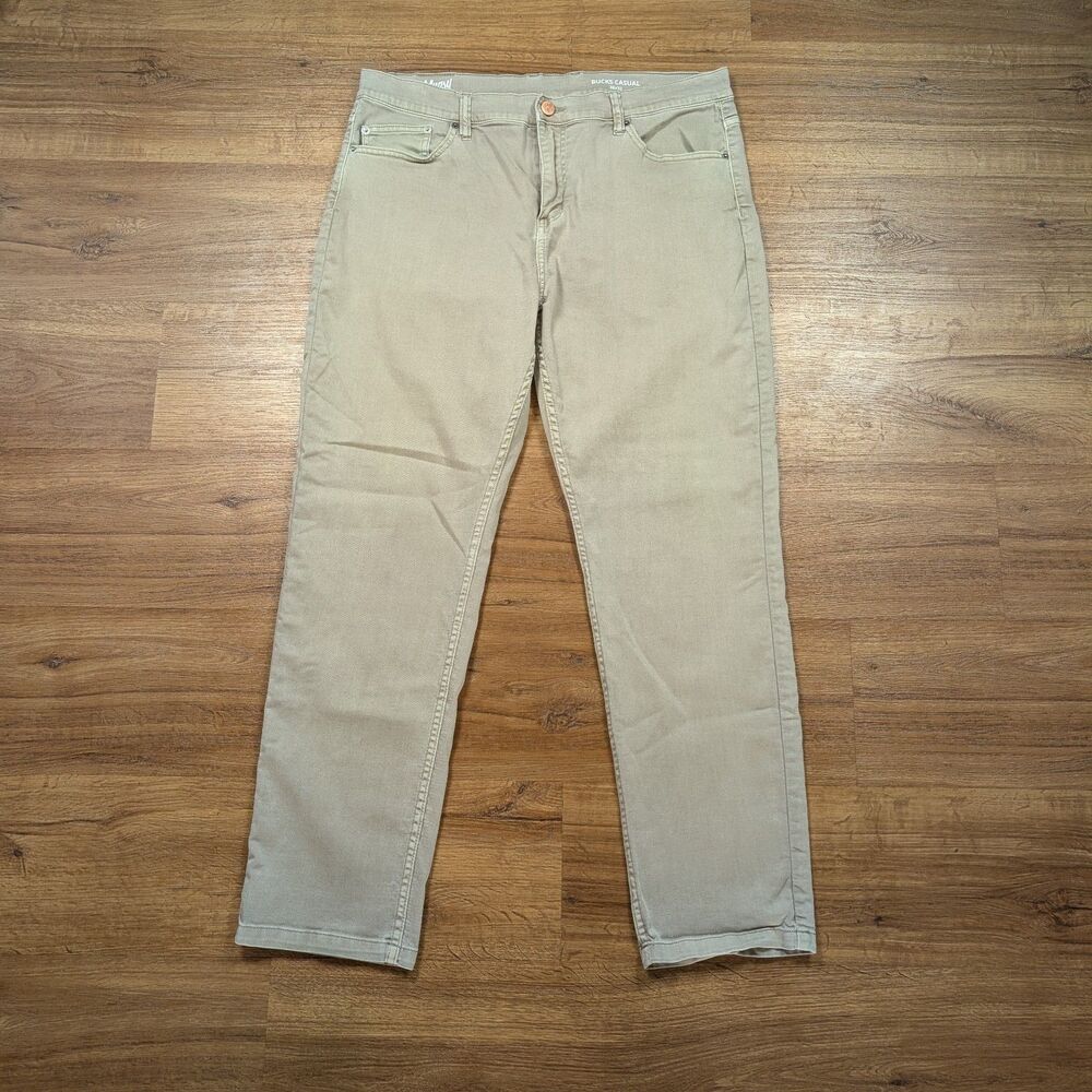 Mugsy Bucks Casual Jeans Mens 38x32(31) Gray Light Wash Straight Stretch Pants